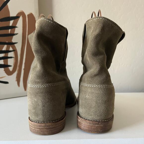 Isabel Marant Crisi Olive Green Suede Leather Ankle Boots‎ Women’s Size 37 - Picture 5 of 7